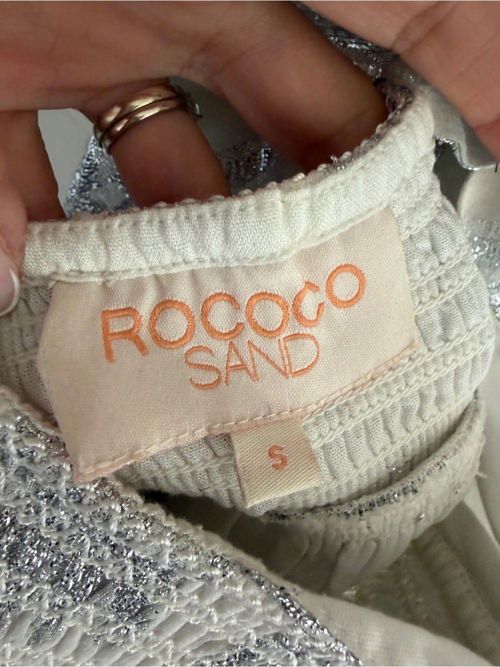 Rococo Sand Cream Dress with Silver Accents - Picture 7 of 7